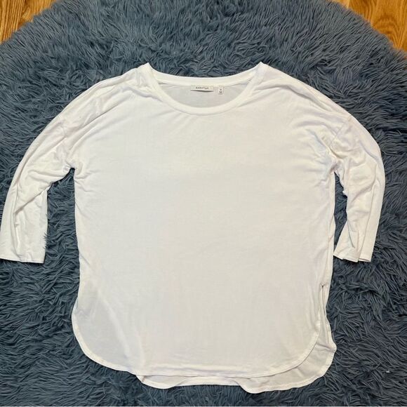 Babaton White Norris Long Sleeve Tee Top Size M - Picture 2 of 7